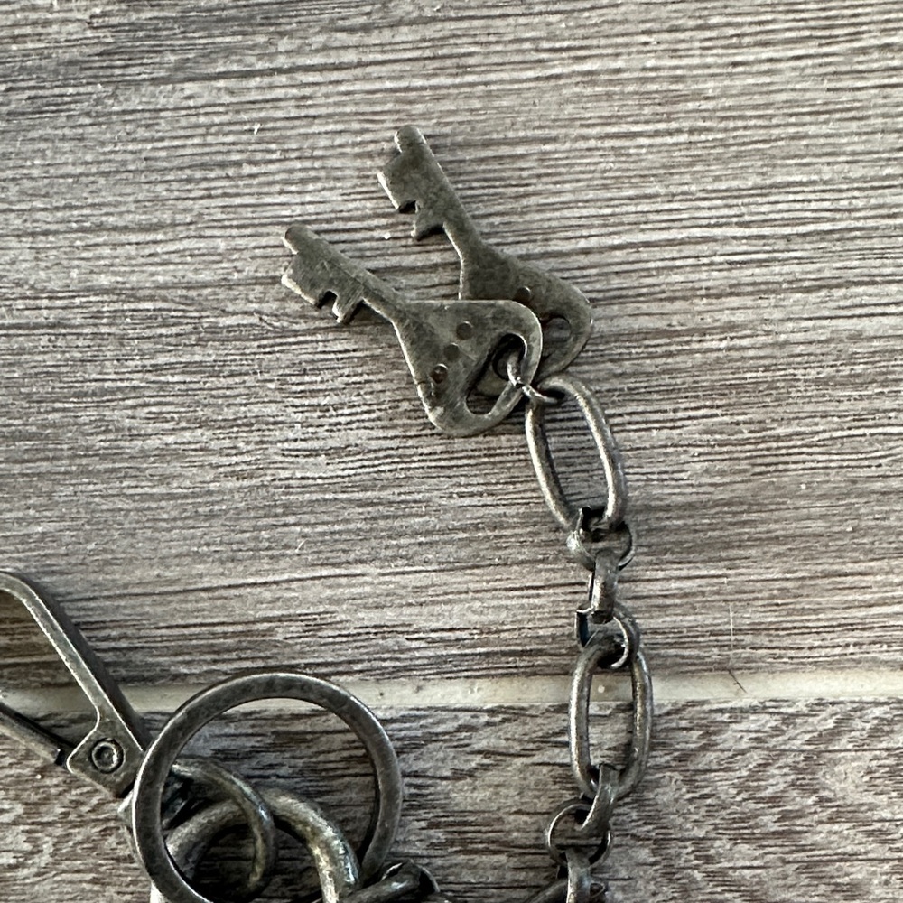 We the free silver Lock and Key Chain - Picture 4 of 10